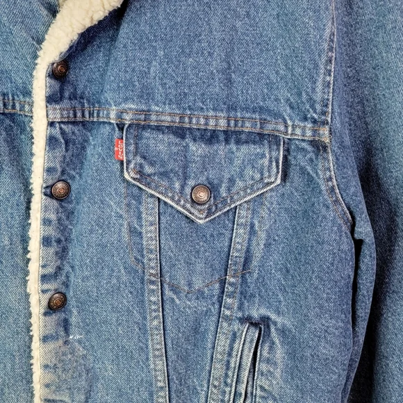 Levi's Type 3 Trucker Vintage USA Heavy Sherpa Lined Jean Jacket Coat 46R